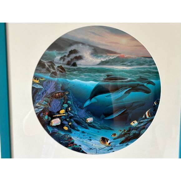 Robert Wyland Whale Waters Vintage Signed and Numbered Print Framed 16x16 - Picture 4 of 6
